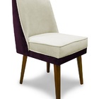 Cadeira De Jantar Virgínia Composê Veludo Bege E Roxo - Meu L