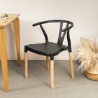 Cadeira De Jantar Wishbone Yescasa Preto