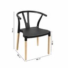 Cadeira De Jantar Wishbone Yescasa Preto