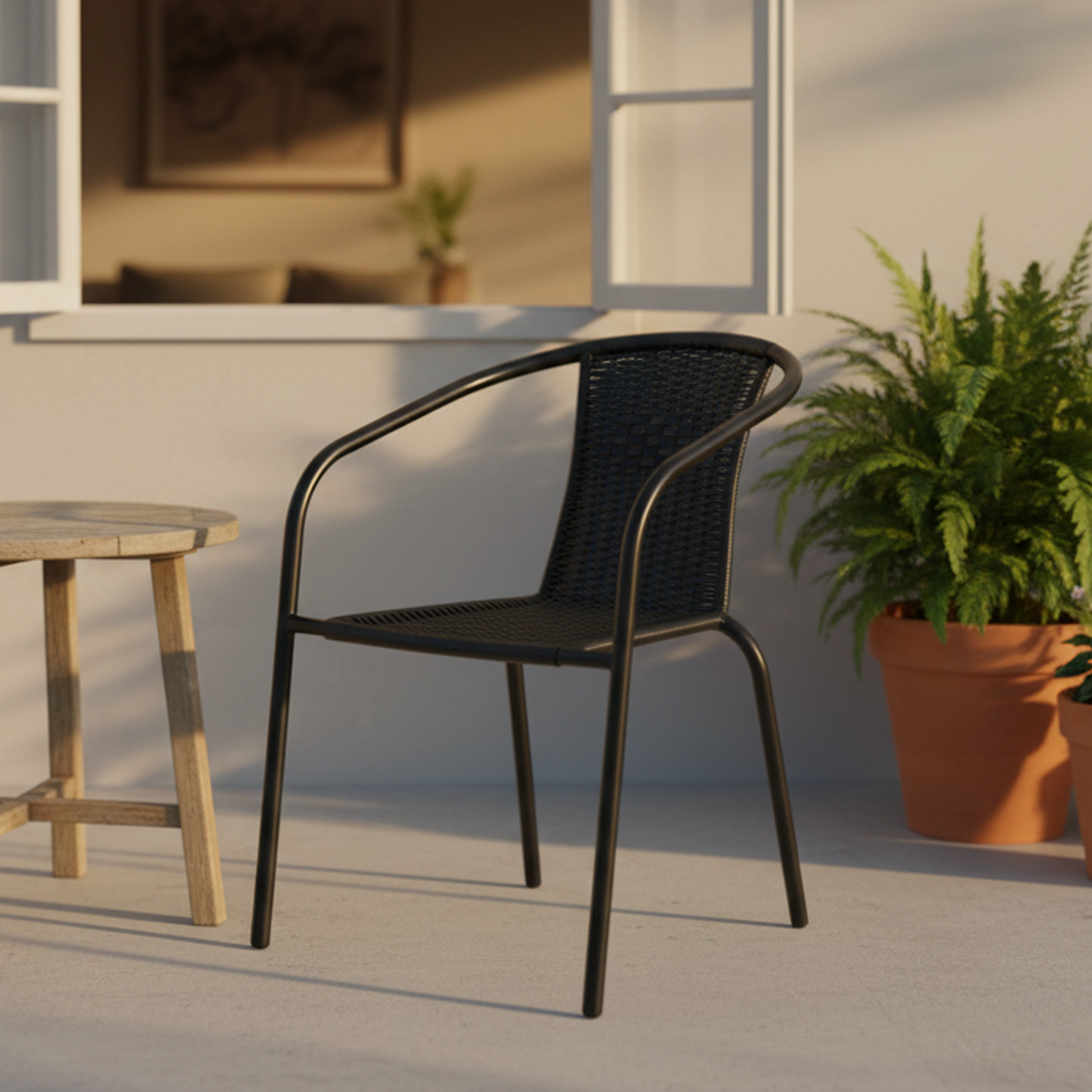 Cadeira de Jardim Aço e Fibra 72x52,5cm Cinza Interlagos Plicosa