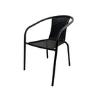 Cadeira de Jardim Aço Pintado 72x52,5cm com Braço Cinza Escuro Interlagos Plicosa
