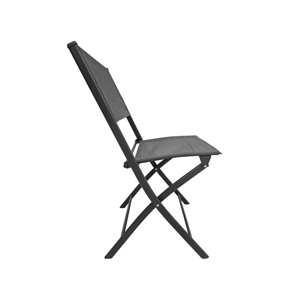 Cadeira de Jardim Aço Pintado Dobravél 83x41,5cm Cinza Escuro