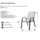 Cadeira De Jardim Alma Em Aço Na Cor Cinza Com Assento Textil