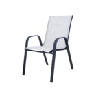 Cadeira De Jardim Alma Em Aço Na Cor Cinza Com Assento Textil