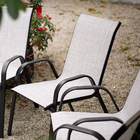 Cadeira De Jardim Alma Em Aço Na Cor Cinza Com Assento Textil