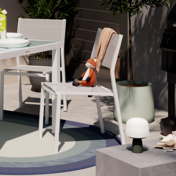 Cadeira de Jardim em Alumínio 86x47cm Branco Lyra Beta Naterial