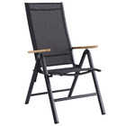 Cadeira de Jardim em Alumnio Dobrvel e Reclinvel 110x67cm Cinza Escuro Oris Naterial