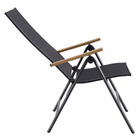 Cadeira de Jardim em Alumnio Dobrvel e Reclinvel 110x67cm Cinza Escuro Oris Naterial