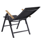 Cadeira de Jardim em Alumnio Dobrvel e Reclinvel 110x67cm Cinza Escuro Oris Naterial