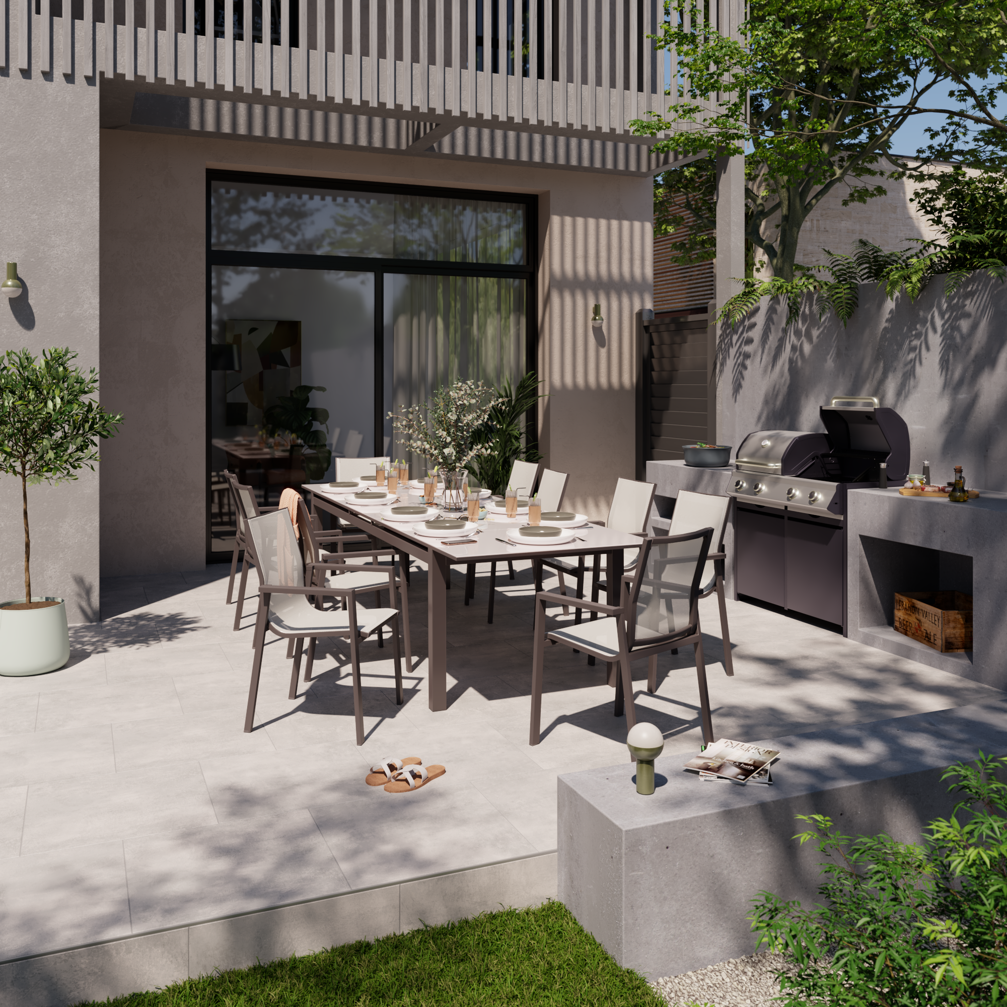 Cadeira de Jardim em Alumínio 91x56,5cm Marrom Odyssea Gamma Naterial