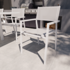 Cadeira de Jardim em Alumínio 85x55cm Off White Orion Alpha II Naterial