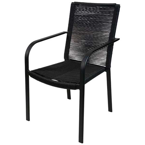 Cadeira De Jardim Em Alumínio Parati Corda Preto Aluminium De
