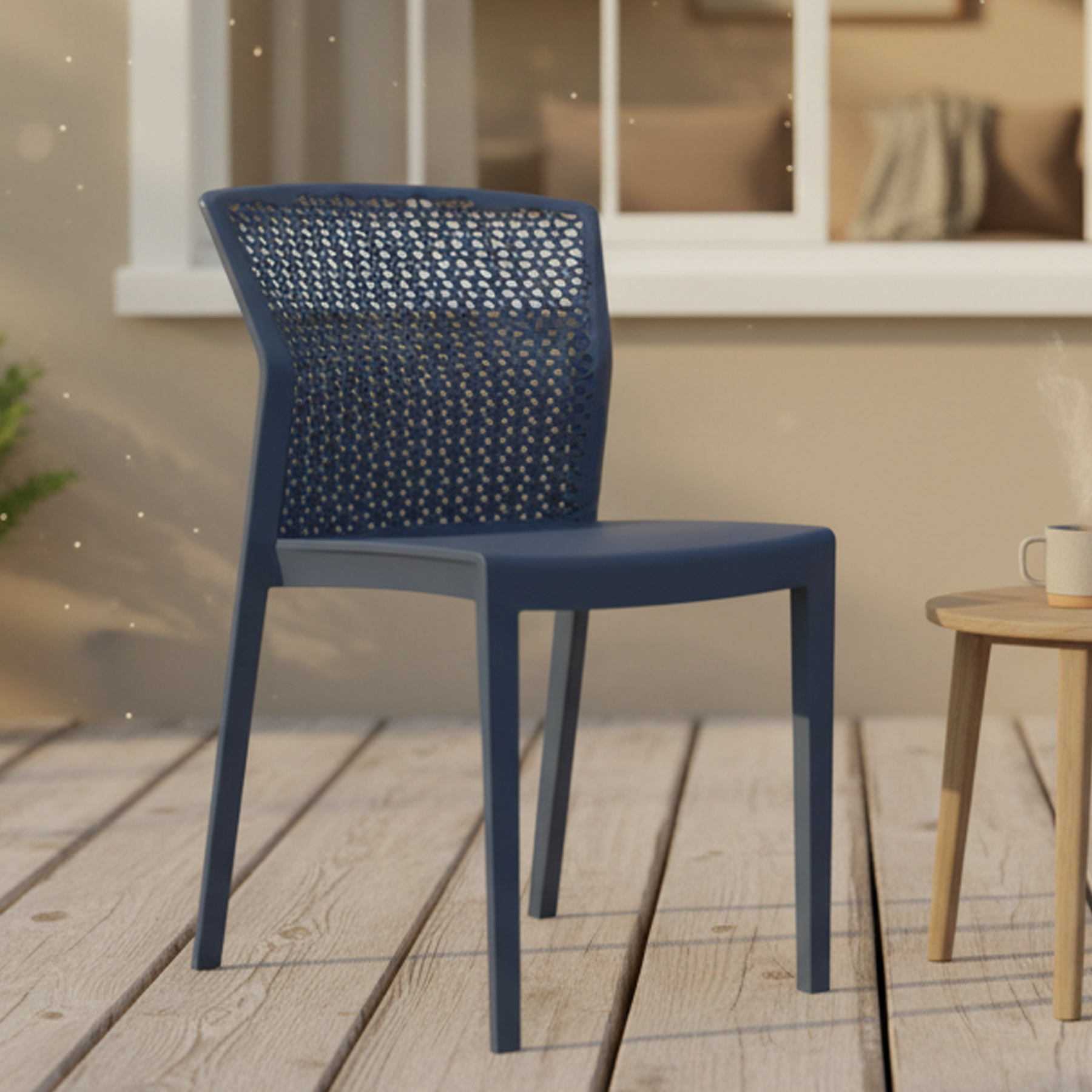 Cadeira de Jardim em Resina 79,8x47cm Azul Lazulli Peti I'm In Home