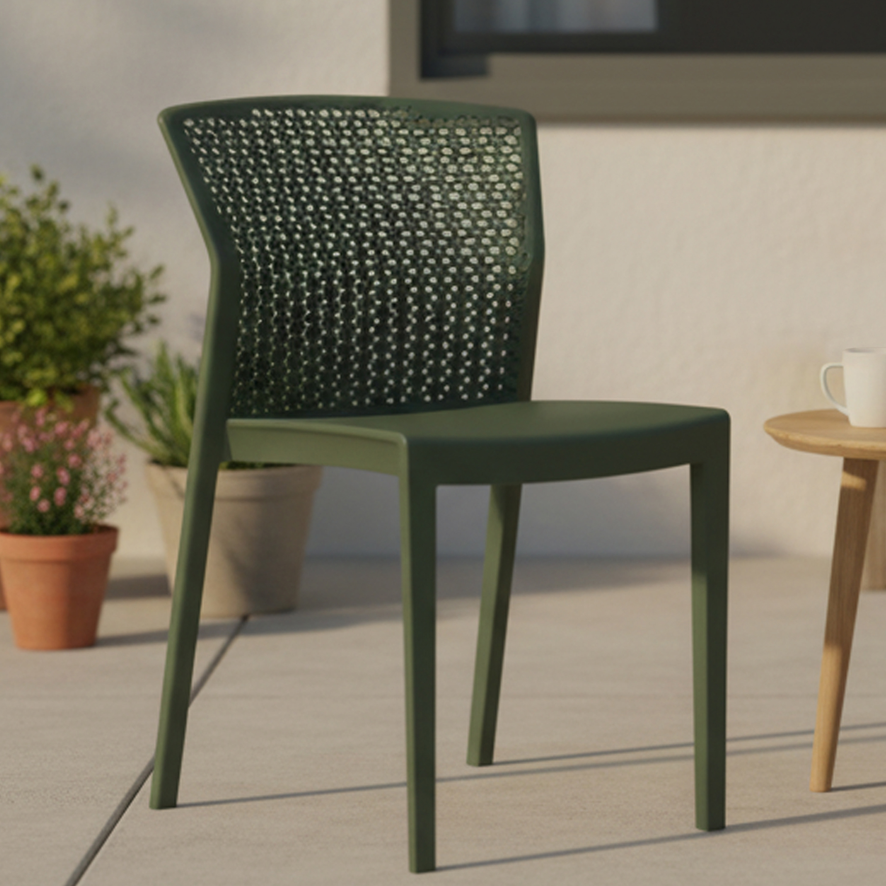 Cadeira de Jardim em Resina 79,8x47cm Verde Alecrim Peti I'm In Home