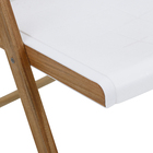 Cadeira de Jardim em Madeira Dobrável e Reclinável 78,7x42,5cm Branco Potenza Naterial