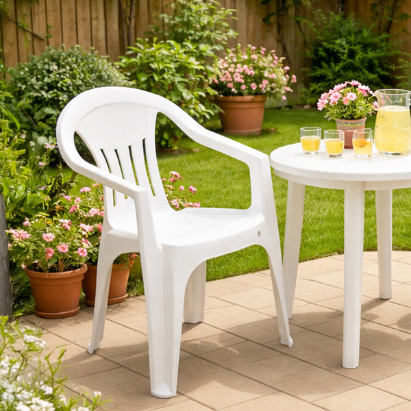 Cadeira de Jardim em Plástico 78,5x56cm Branco Ilhabela Tramontina
