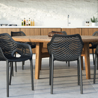 Cadeira de Jardim em Plástico 78x54cm com Braço Preto Colmeia Forte Plástico