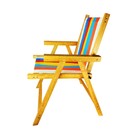 Cadeira De Madeira Dobrável Para Lazer Jardim Praia Piscina C