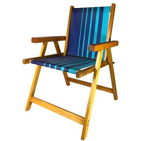 Cadeira De Madeira Dobrável Para Lazer Jardim Praia Piscina C