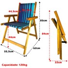 Cadeira De Madeira Dobrável Para Lazer Jardim Praia Piscina C