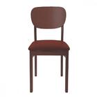 Cadeira De Madeira Lisboa Em Tauari Tabaco Cassento Estofado