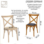 Cadeira De Madeira Maciça Estofada Em Couríssimo Mesa Jantar