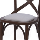 Cadeira De Madeira Maciça Estofada Em Tecido Suede Turkey Mes