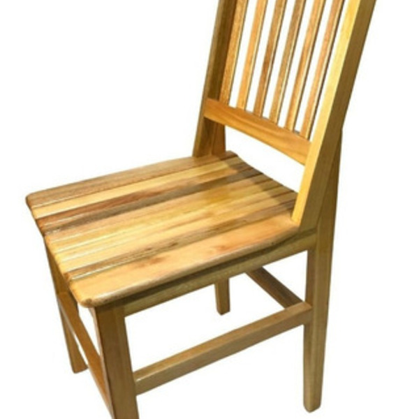 Cadeira De Madeira Maciça Para Mesa De Jantar E Cozinha - Bege