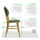 Cadeira De Madeira Torneada - 43cm Com Estofado Natural