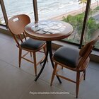 Cadeira De Madeira Torneada - 43cm Com Estofado Natural