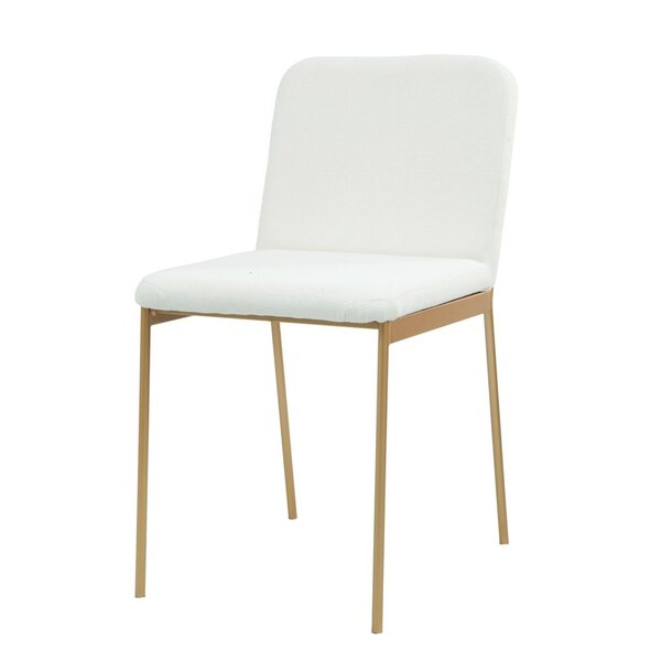 Cadeira De Metal Para Sala De Jantar Chloe Estofada Dourado/b