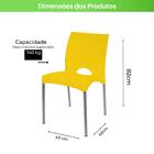 Cadeira De Plástico Pés Alumínio Boston Kit 2 Unid Amarelas