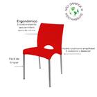 Cadeira De Plástico Pés Alumínio Boston Kit 4 Unid Vermelhas