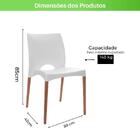 Cadeira De Plástico Pés Madeira Sala Jantar Cannes Branca