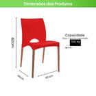 Cadeira De Plástico Pés Madeira Sala Jantar Cannes Vermelha