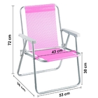 Cadeira De Praia  Beach Premium Rosa