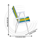 Cadeira De Praia Alta Em Alumínio Azul,verde,laranja,amarelo