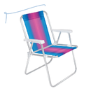 Cadeira De Praia Alta Em Alumínio Verde,azul,rosa,roxo