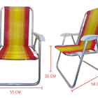 Cadeira De Praia Alta Nylon Encosto Alto Aluminio Ronchetti