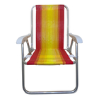 Cadeira De Praia Alta Nylon Encosto Alto Aluminio Ronchetti