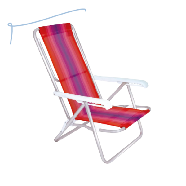 Cadeira De Praia Aluminio 8 Posiçoes Suporta Ate 100kg Mor La