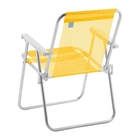 Cadeira De Praia Alumínio Beach Premium Amarelo