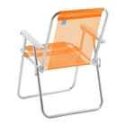Cadeira De Praia Alumínio Beach Premium Laranja