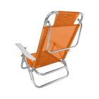 Cadeira De Praia Alumínio Reclinável 5 Posições Preta Zaka