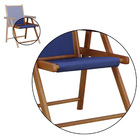 Cadeira De Praia Dobrável Em Madeira Envernizada Amarelo