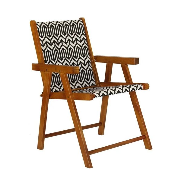 Cadeira De Praia Dobrável Em Madeira Envernizada Retrô