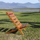 Cadeira De Praia Dobrável Madeira Maciça Eucalipto