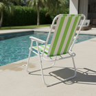 Cadeira De Praia em Aço Listrada Verde-Claro Neon p Praia Pis