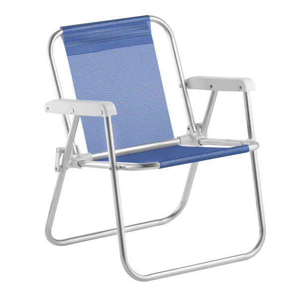 Cadeira De Praia Infantil Beach Kid´s Alumínio Azul Marinho