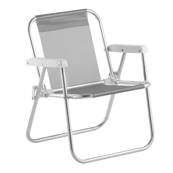 Cadeira De Praia Infantil Beach Kid´s Alumínio Cinza